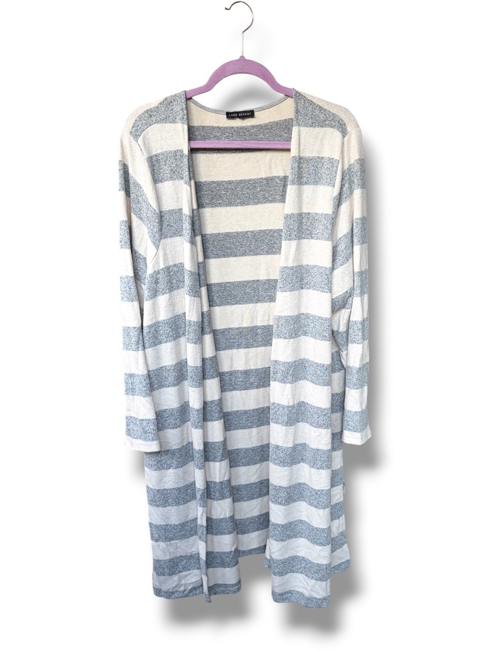 Striped Open-Front Cardigan Sweater
